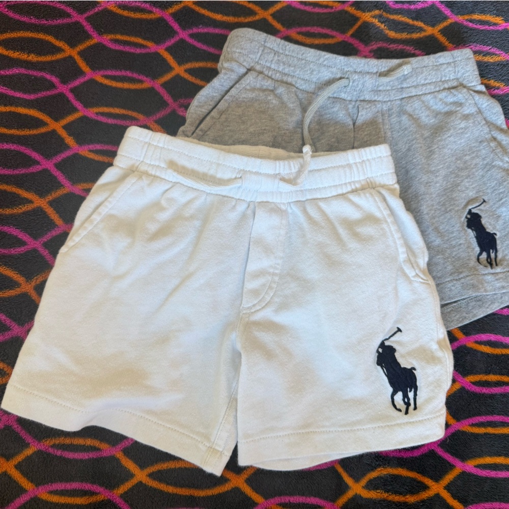 Gray and Cream Polo Shorts Set